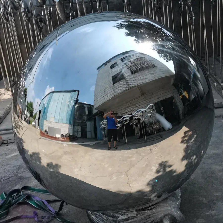 Stainless Steel Mirror Sphere Sculpture