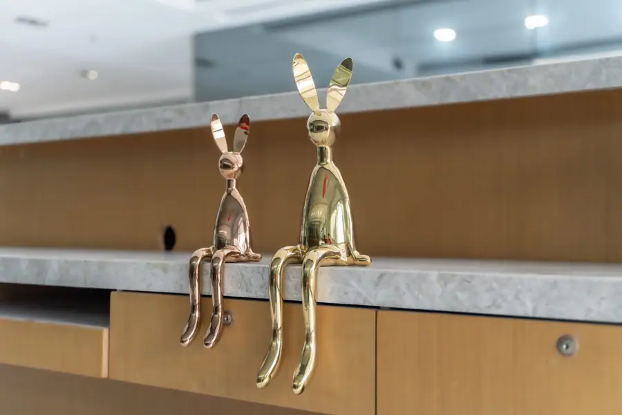 Metal Sculpture Rabbits