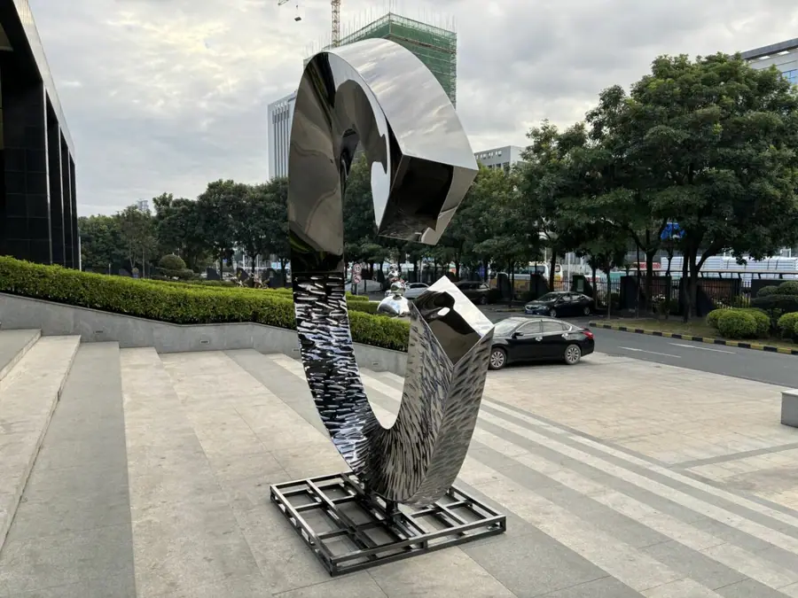 stainless steel abstract sculpture