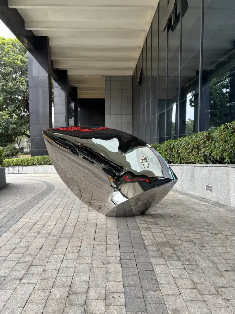 Abstract stainless steel sculpture