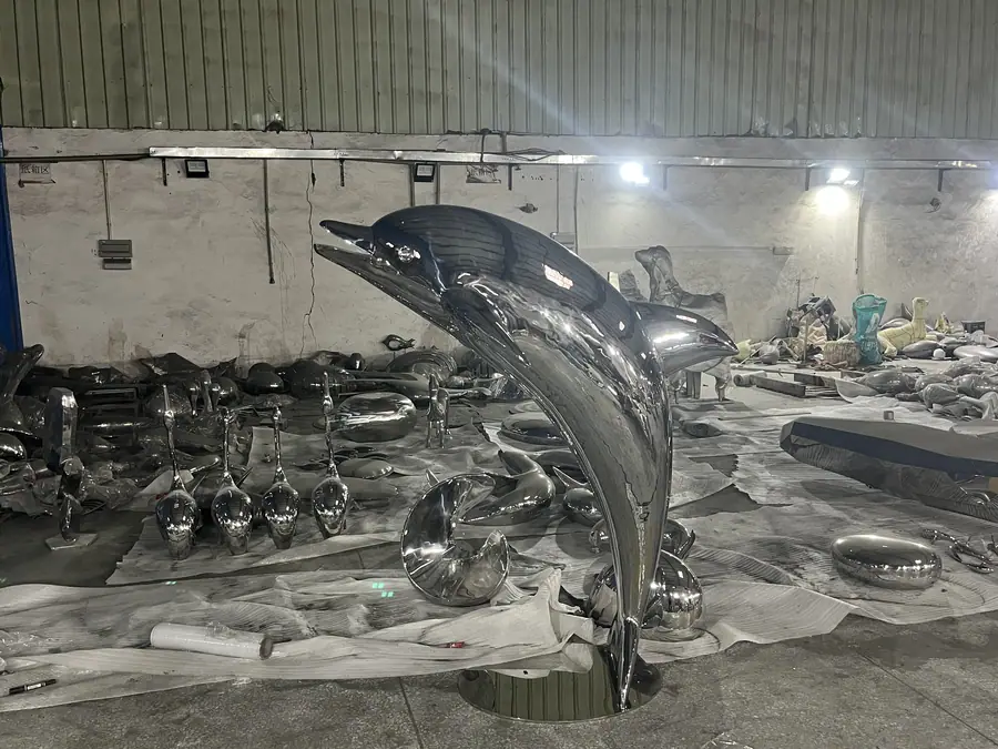 dolphin sculptures