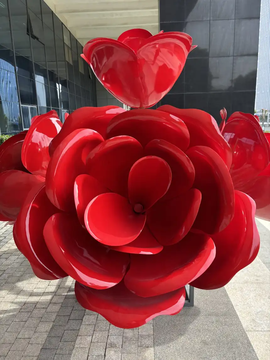 giant rose sculpture