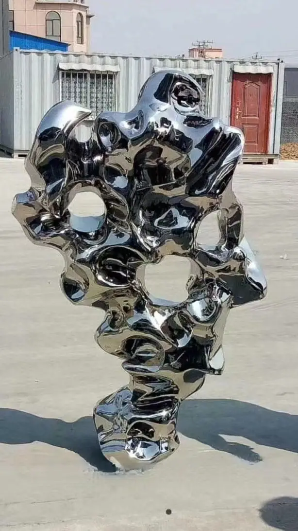 stainless steel Taihu stone sculptures (1)