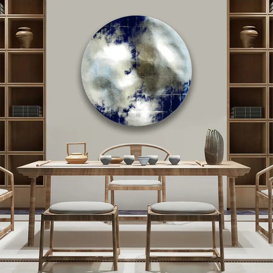 Indoor metal wall design, unique customization, and stainless steel art make the space shine.
