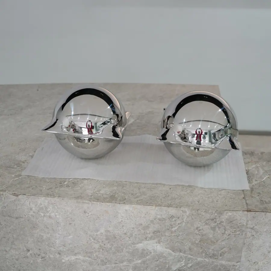 Stainless steel inflatable spherical sculpture