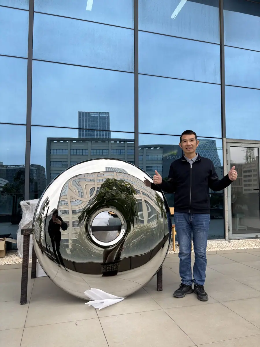 Chrome Balloon Ring Wall Sculpture