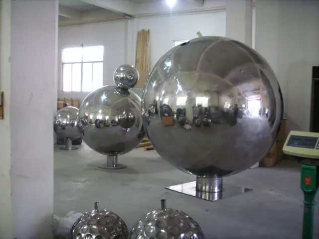 Stainless Steel Mirror Sphere Sculpture