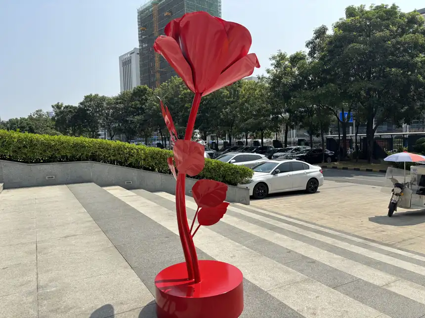Two rose sculptures