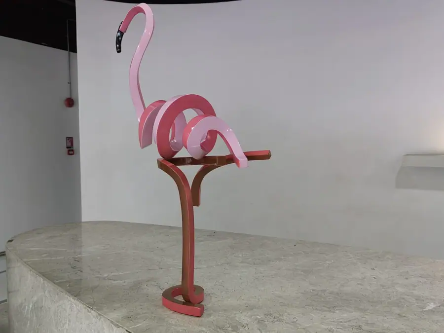abstract flamingo