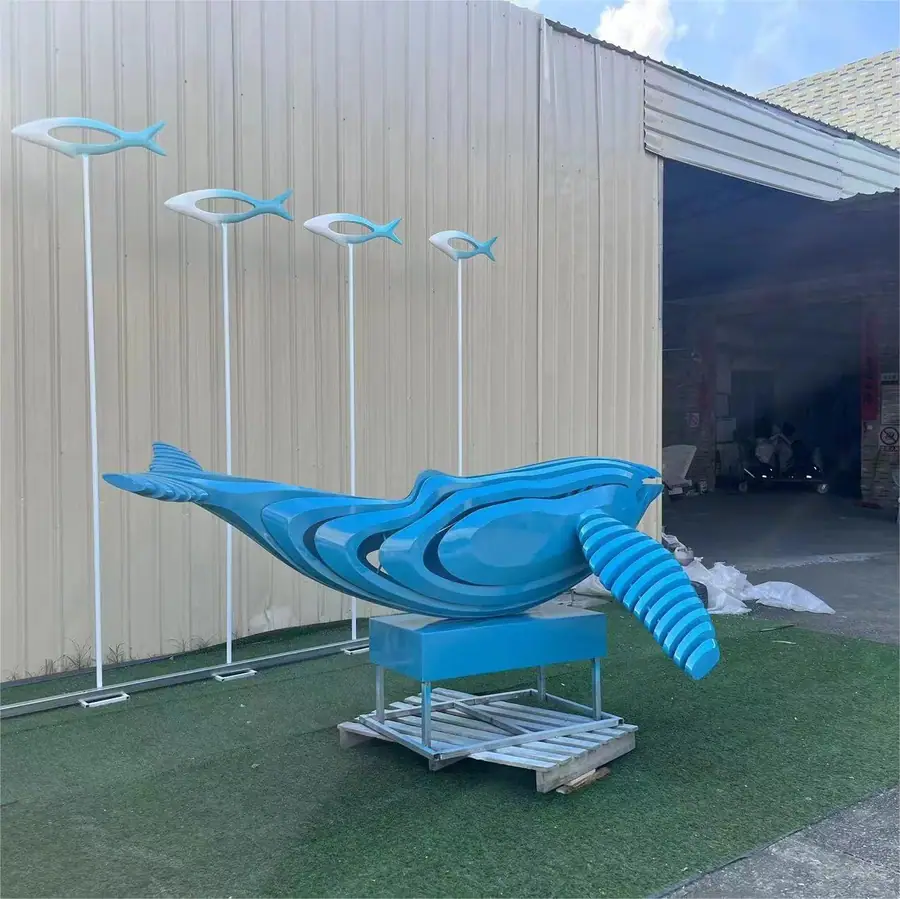 Stainless Steel Shark Sculpture (15)