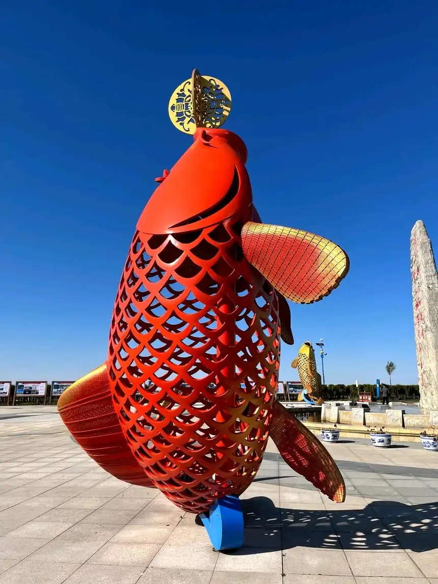 Golden Carp Sculpture