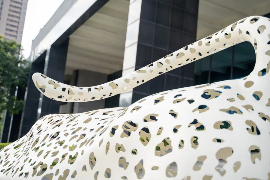Stainless steel bull sculpture