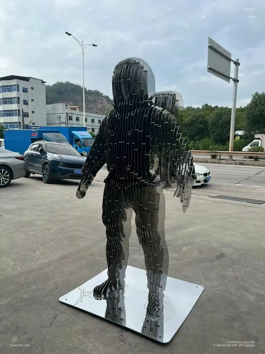 Stainless Steel Astronaut Sculpture (2)
