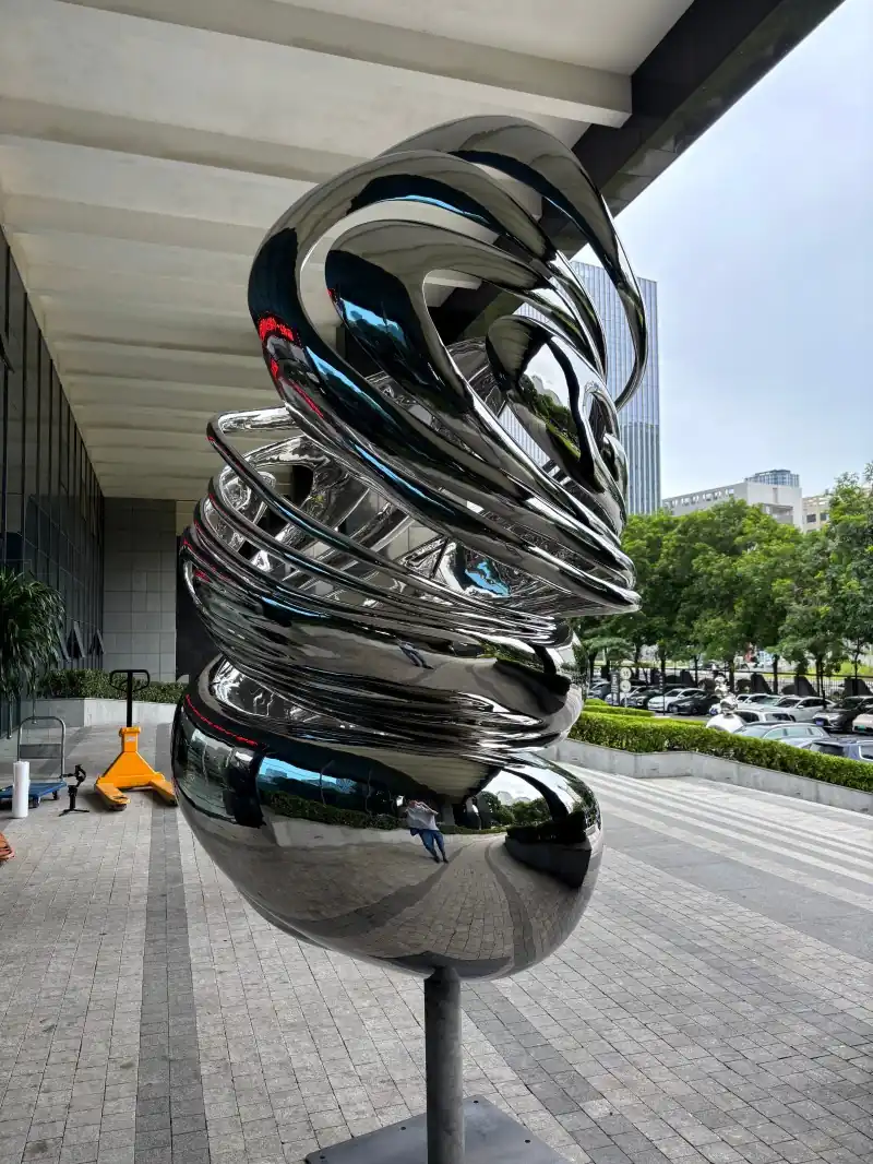 stainless steel outdoor sculpture