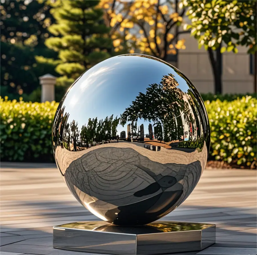 Stainless steel stone sculpture