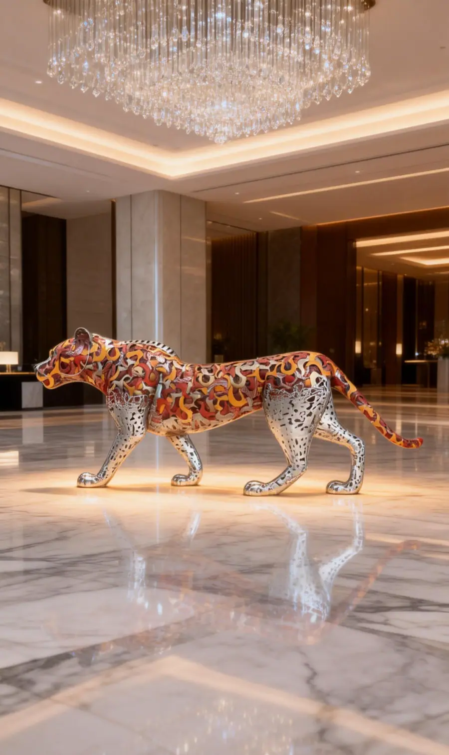 Leopard Metal Sculpture