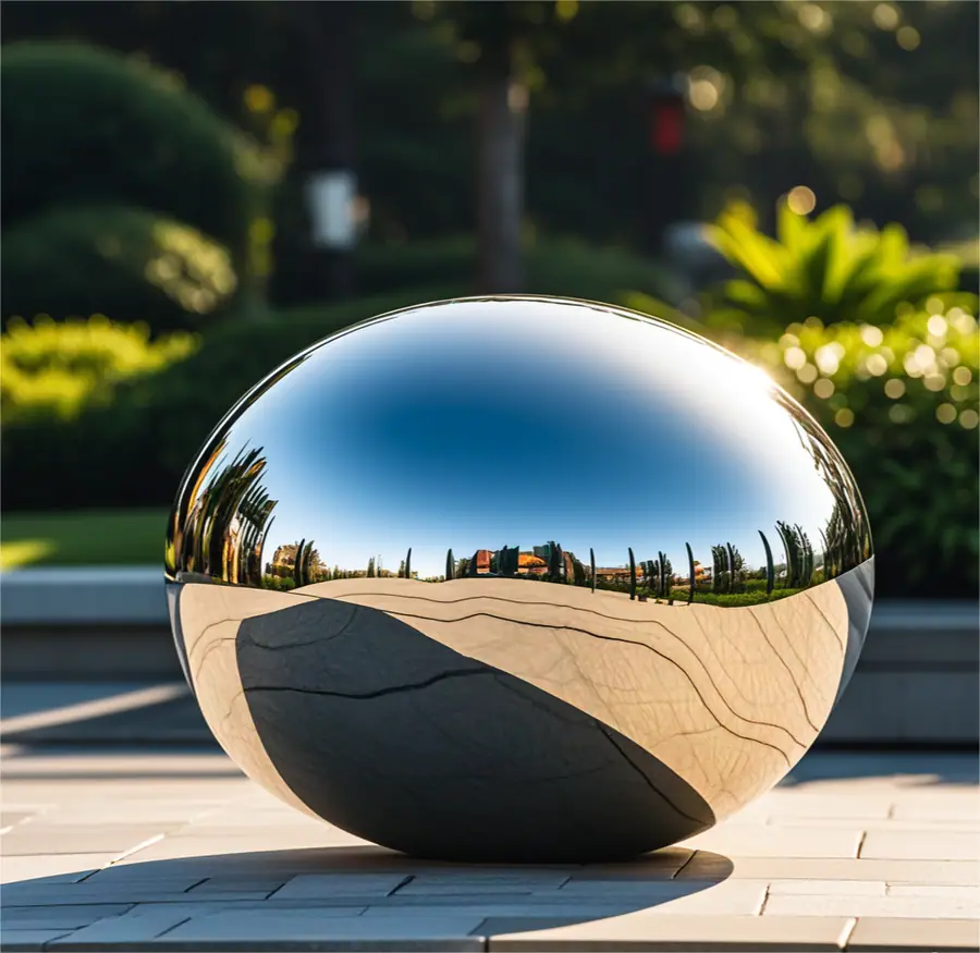 Stainless steel stone sculpture