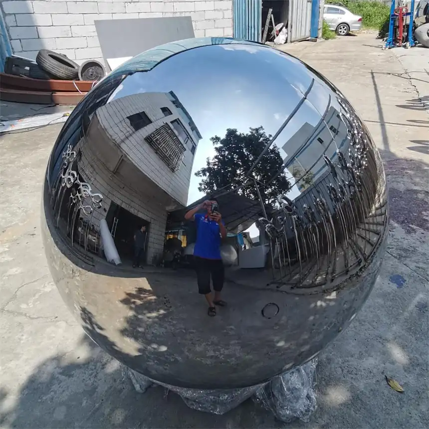 Stainless Steel Mirror Sphere Sculpture