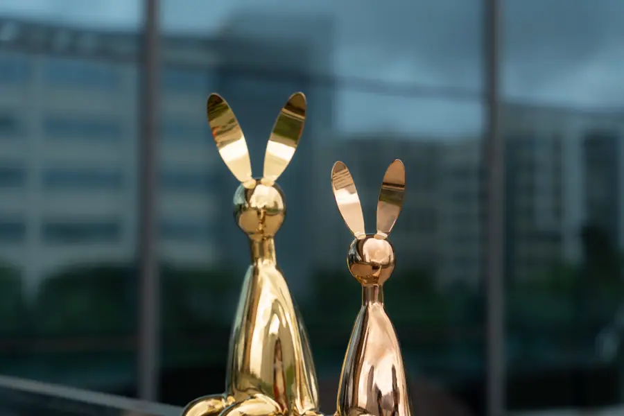 Metal Sculpture Rabbits