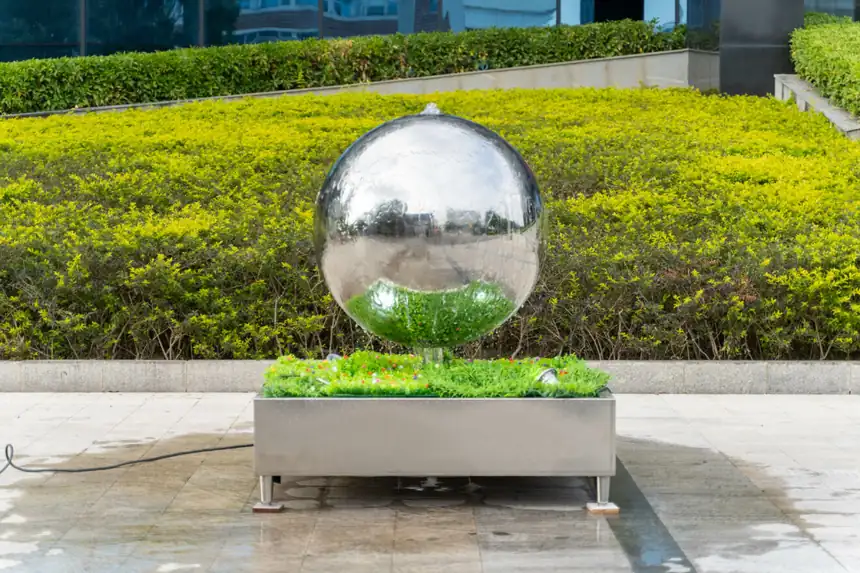 Spherical fountain sculpture