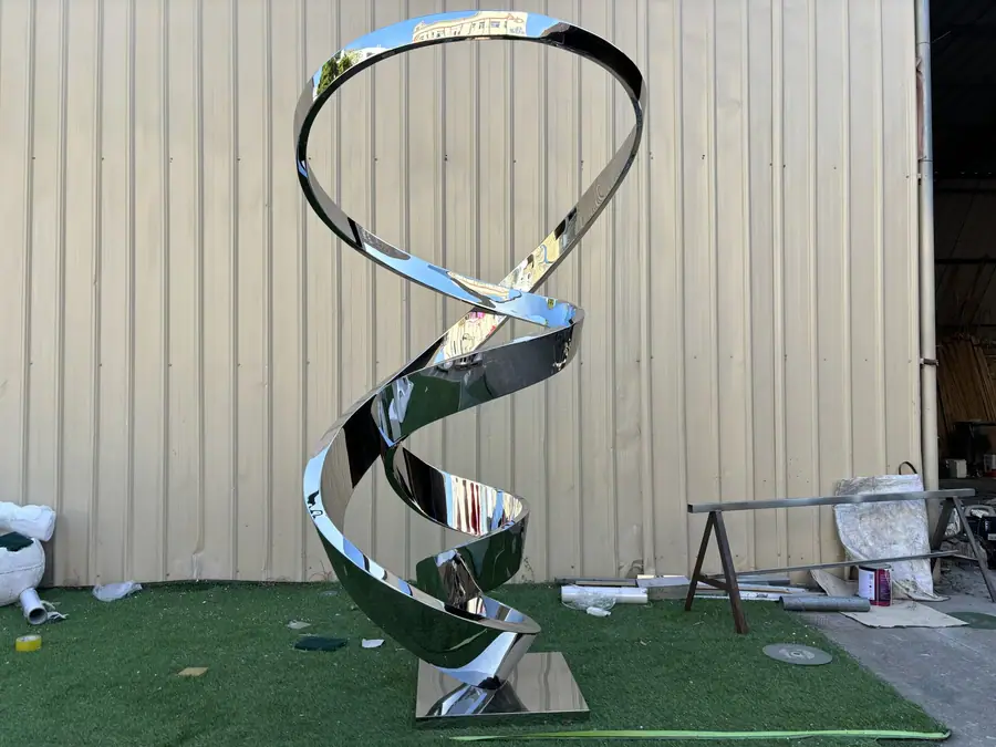 stainless steel abstract sculpture