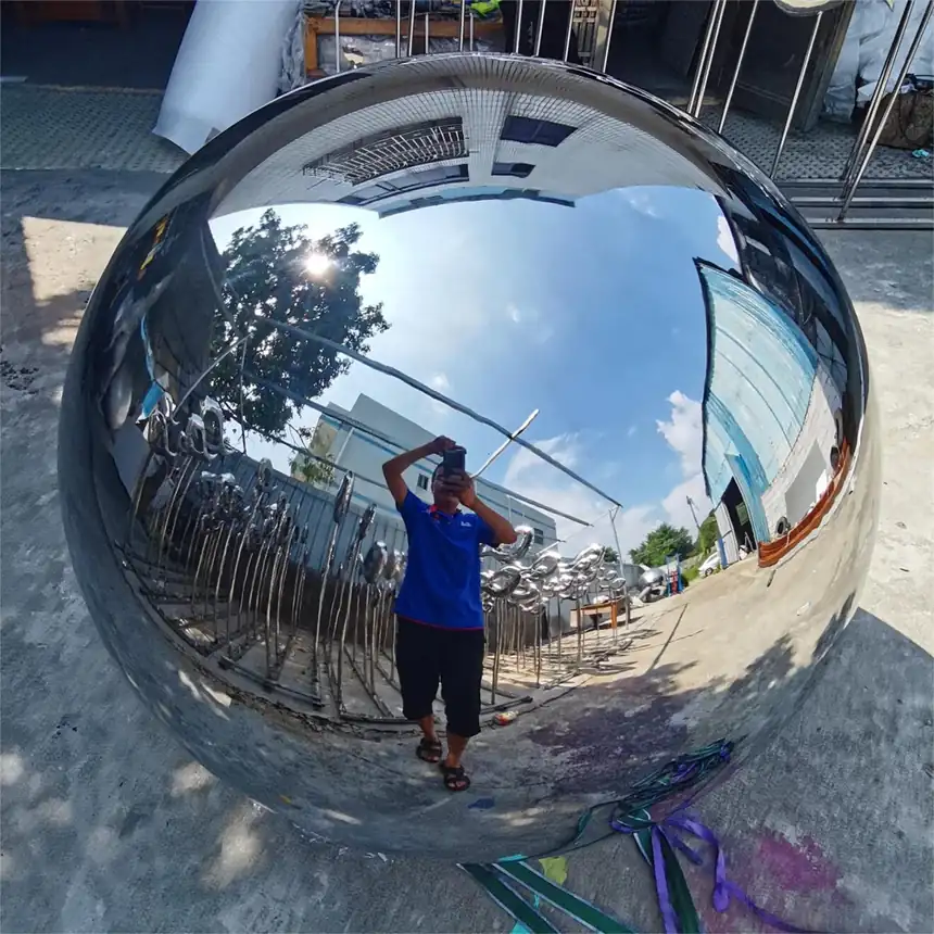 Stainless Steel Mirror Sphere Sculpture