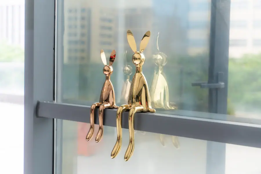 Metal Sculpture Rabbits