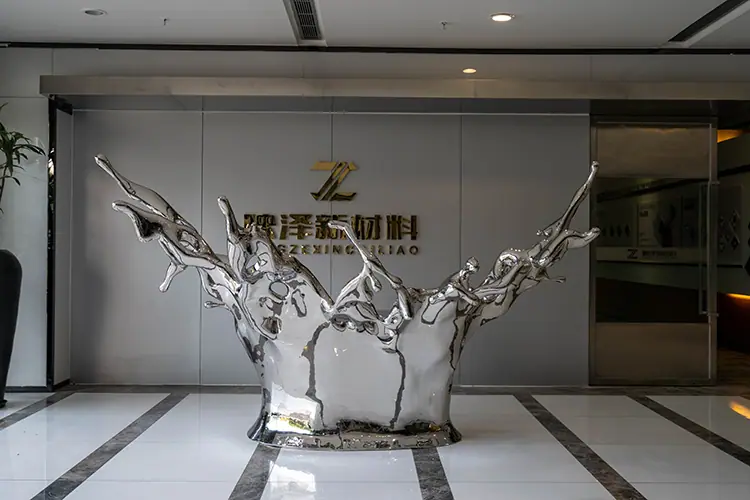 Outdoor stainless steel abstract sculpture