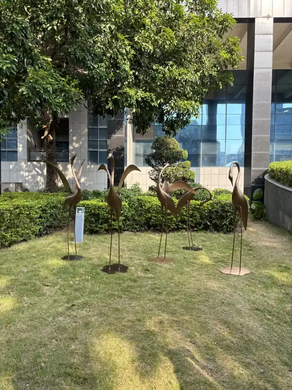 Modern Egret Garden Sculpture