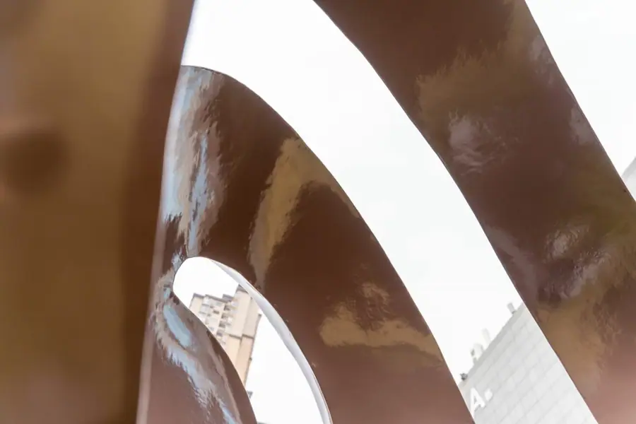 Stainless steel hollow spherical sculpture