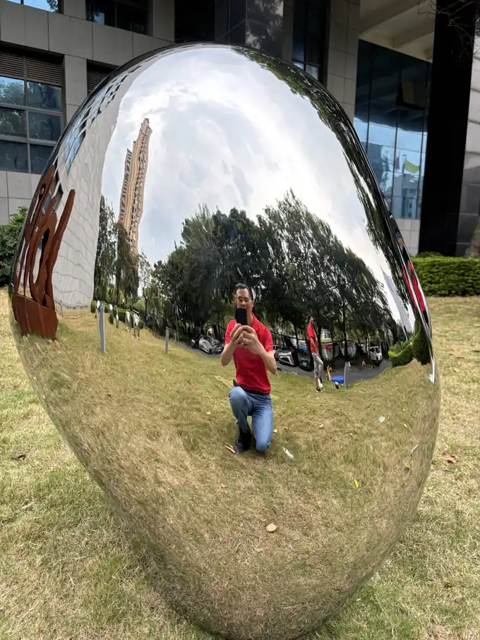 stainless steel egg-shaped