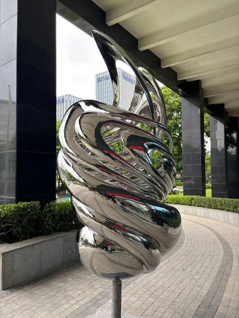 stainless steel outdoor sculpture