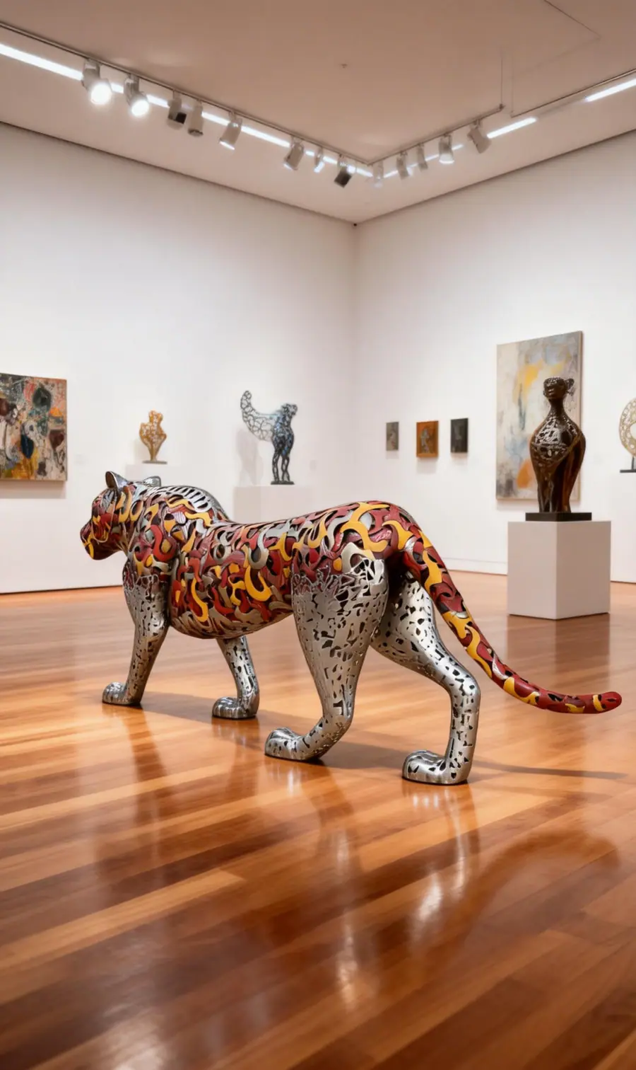 Leopard Metal Sculpture