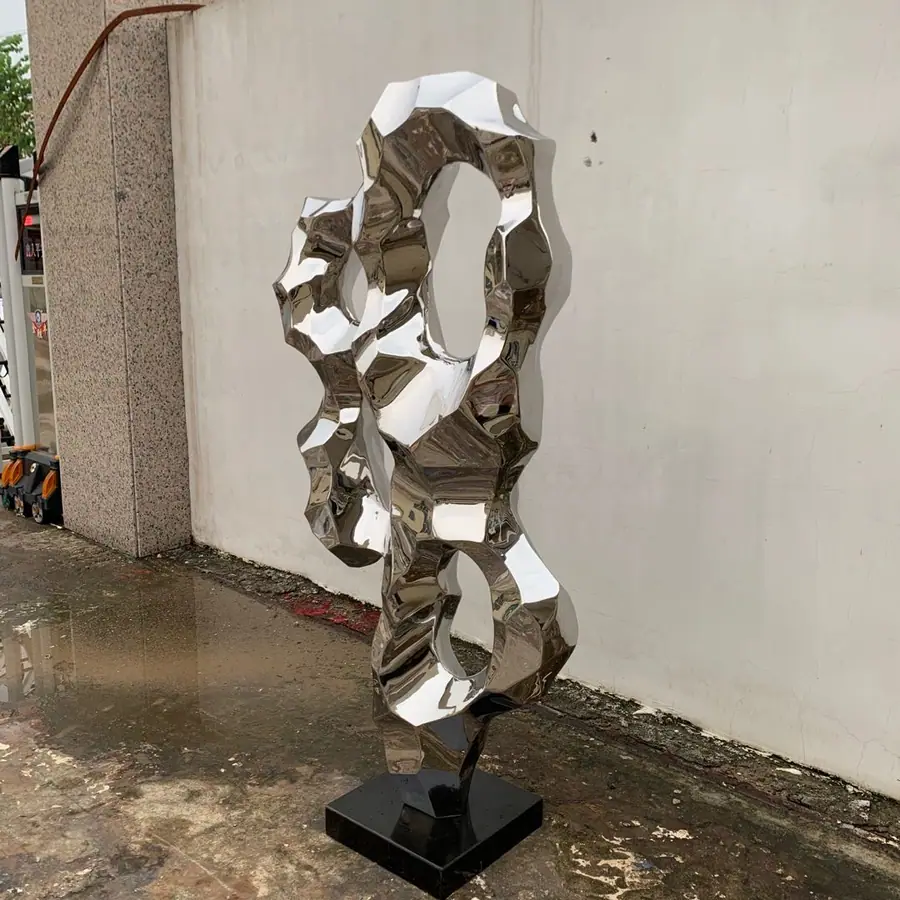 Stainless Steel Abstract Stone Sculpture