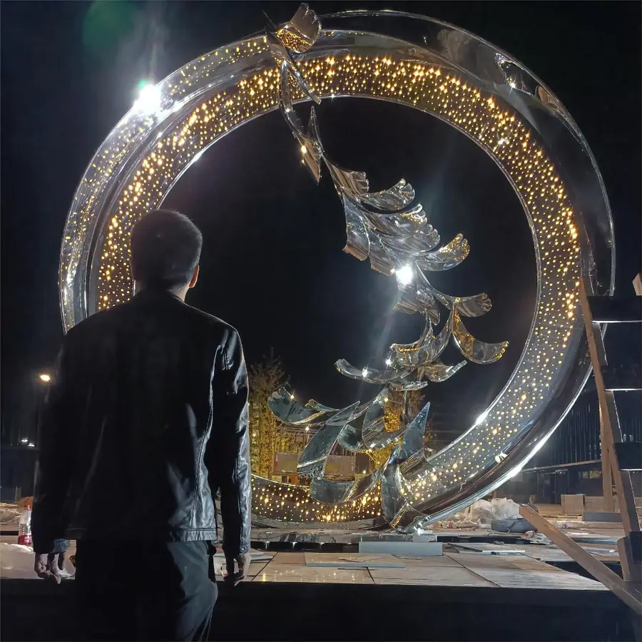 Stainless Steel Circle Sculpture”The Rhythm of Flight”