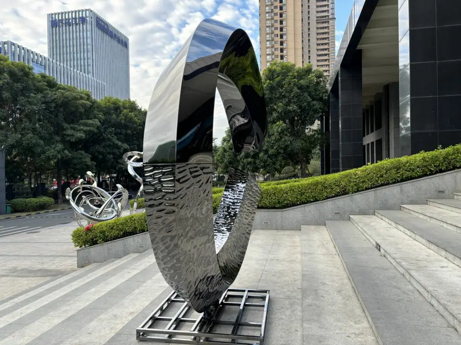 stainless steel abstract sculpture