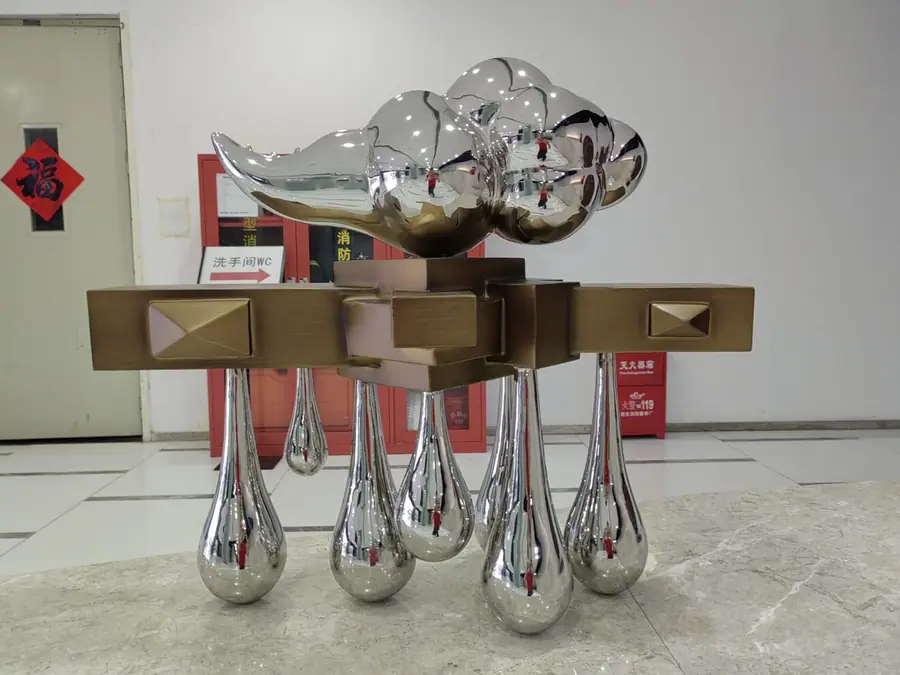 stainless steel and copper art sculpture (5)