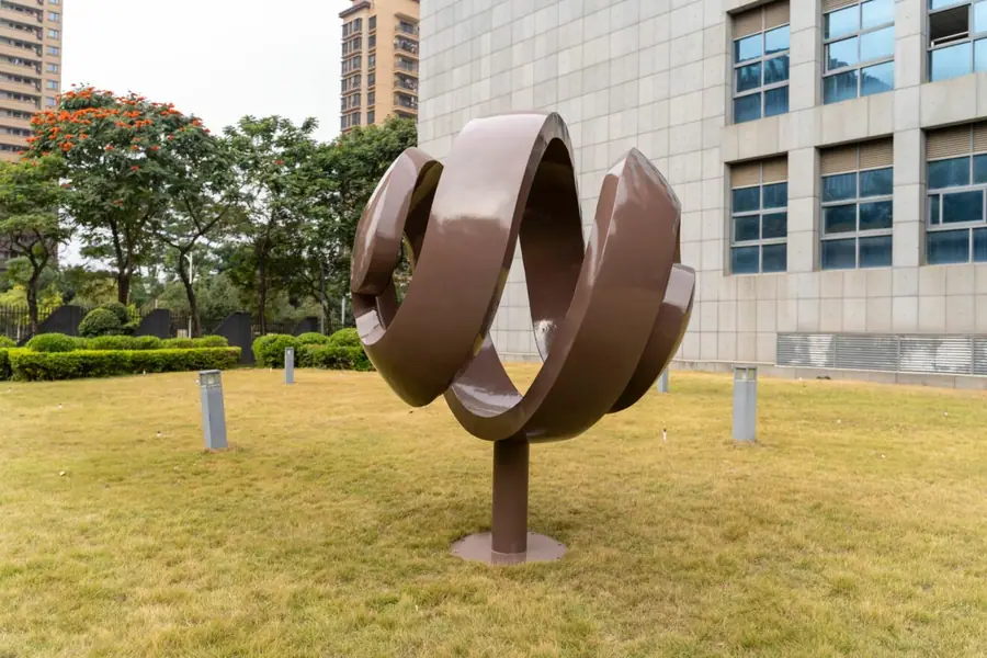 Stainless steel hollow spherical sculpture