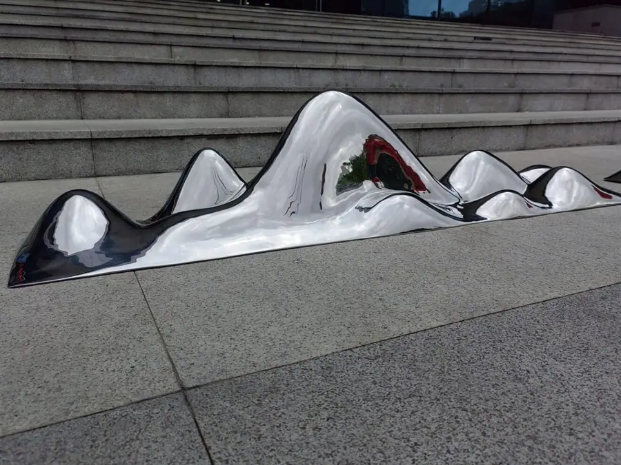 Stainless Steel Mountain Sculpture