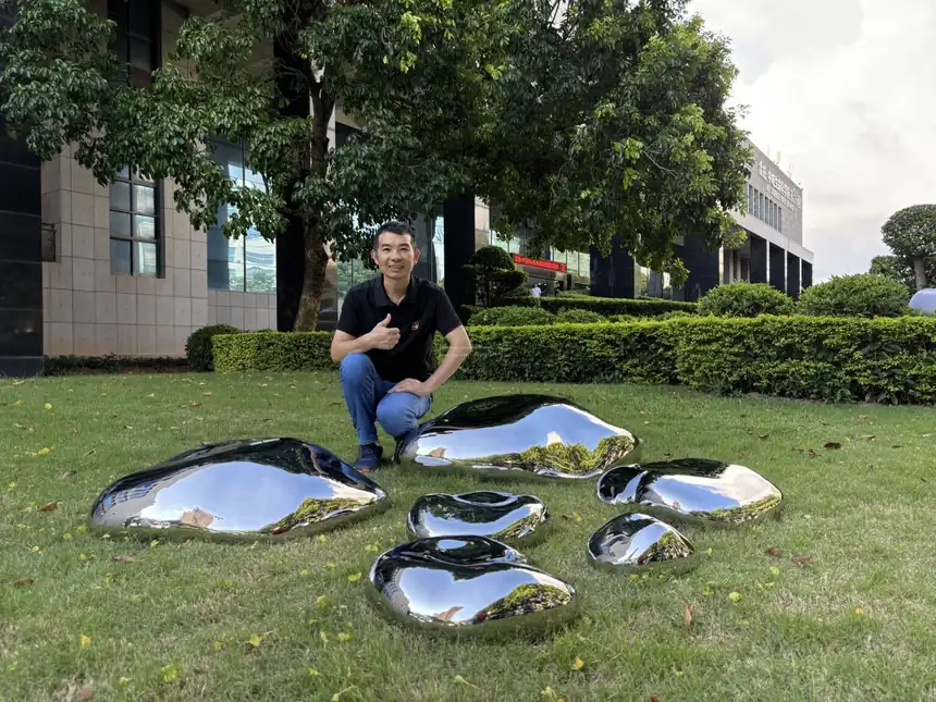 Mirrored Stone Sculpture