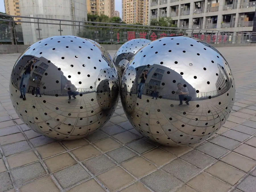 304 stainless steel open hole sphere