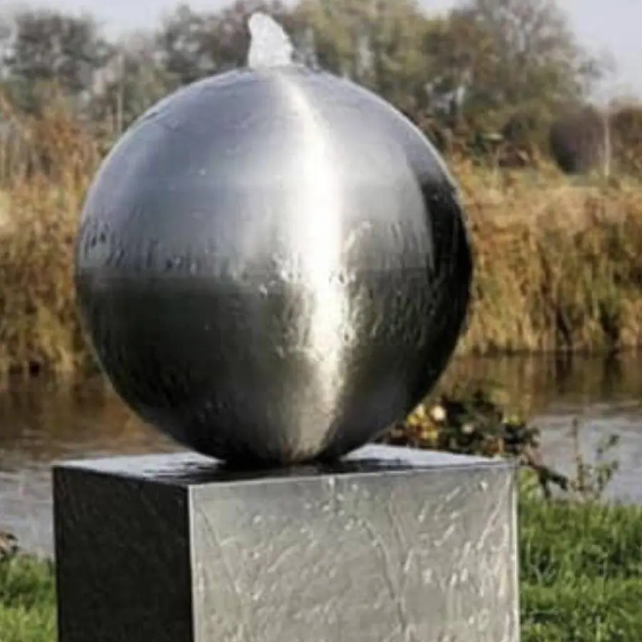 Stainless steel water feature sculpture
