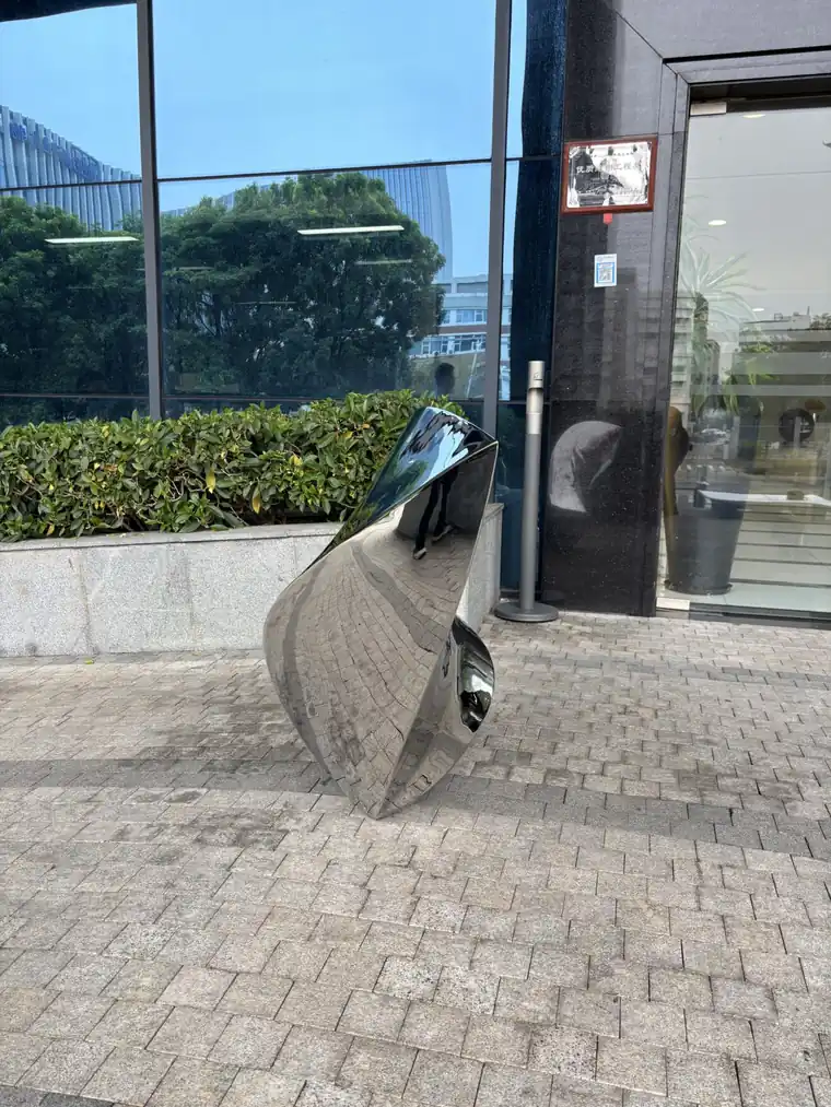 Abstract stainless steel sculpture