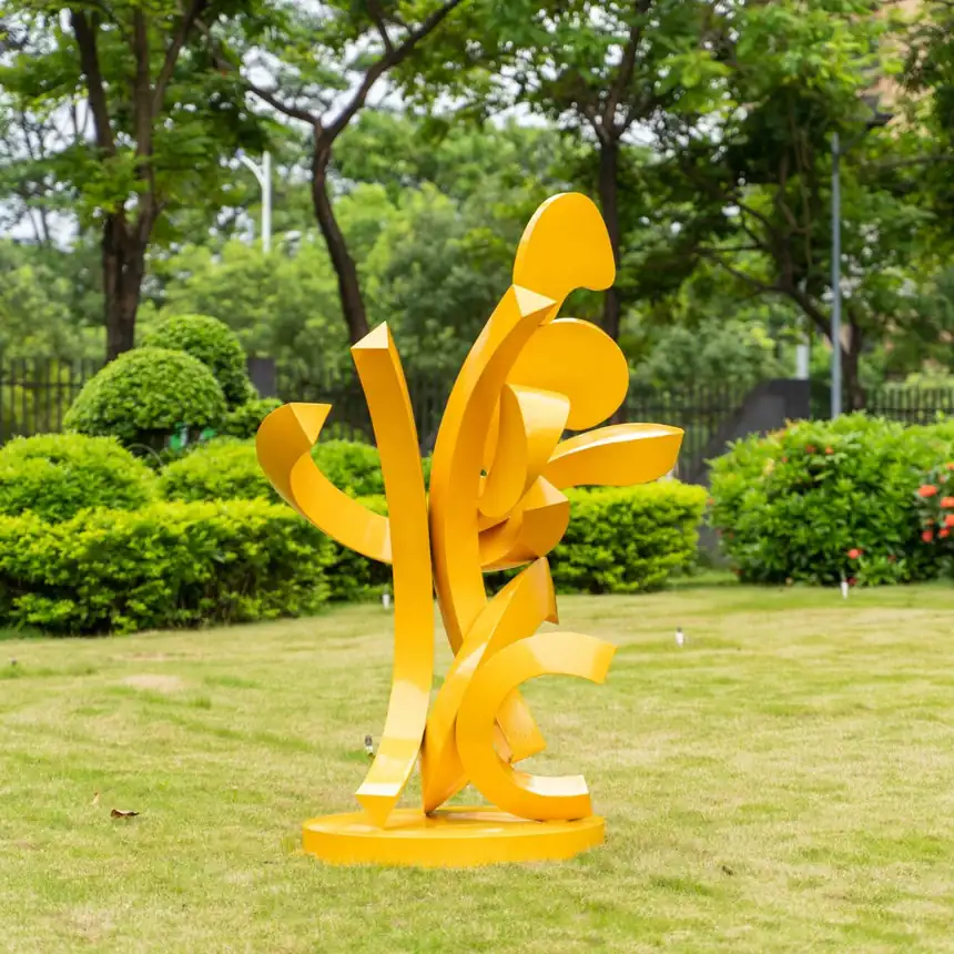 The charm of stainless steel abstract outdoor sculpture