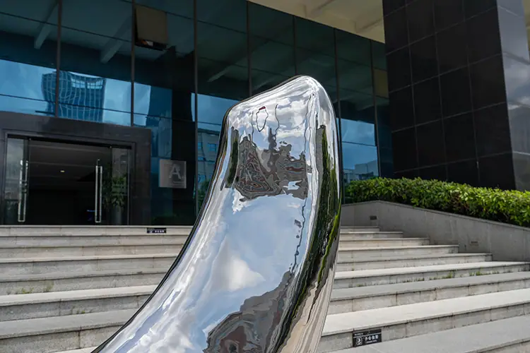 Abstract half moon sculpture