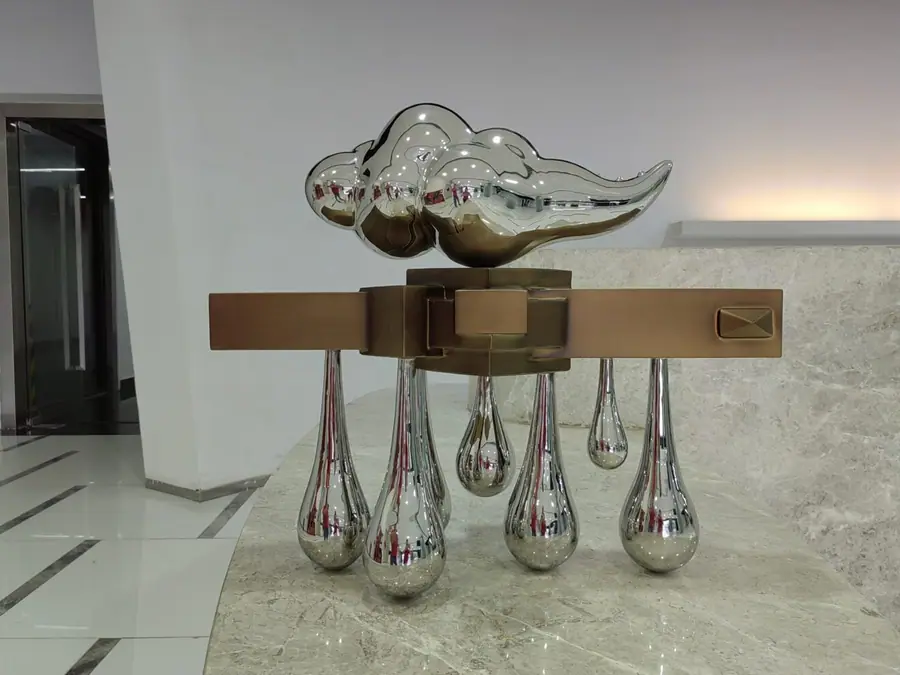 stainless steel and copper art sculpture (2)