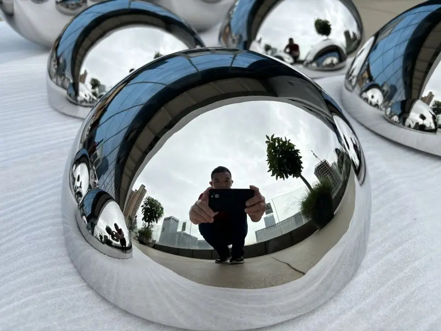 304 stainless steel hemisphere sculpture