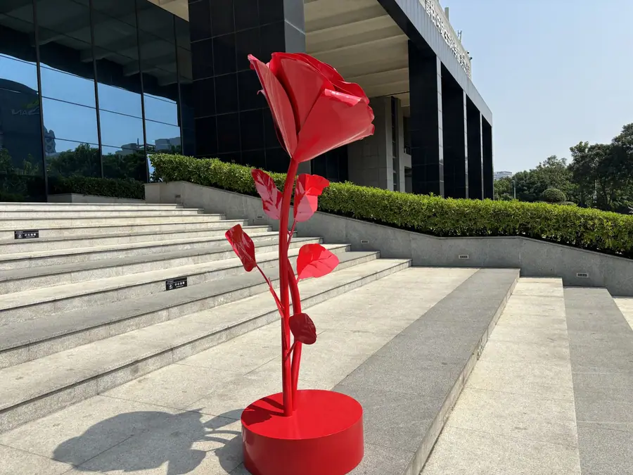 Two rose sculptures