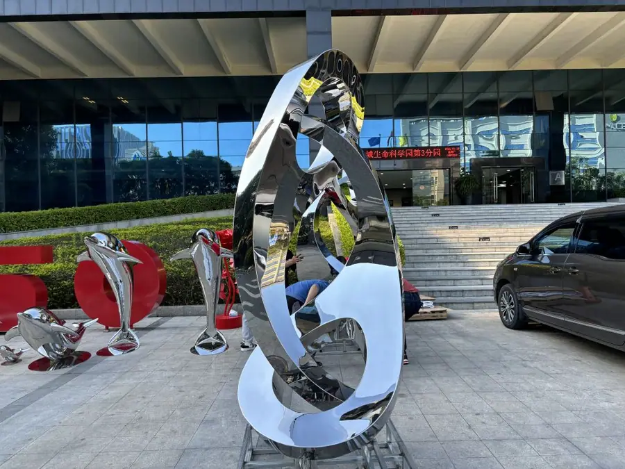 stainless steel abstract sculpture