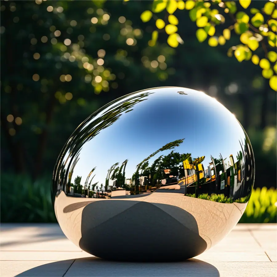 Stainless steel stone sculpture